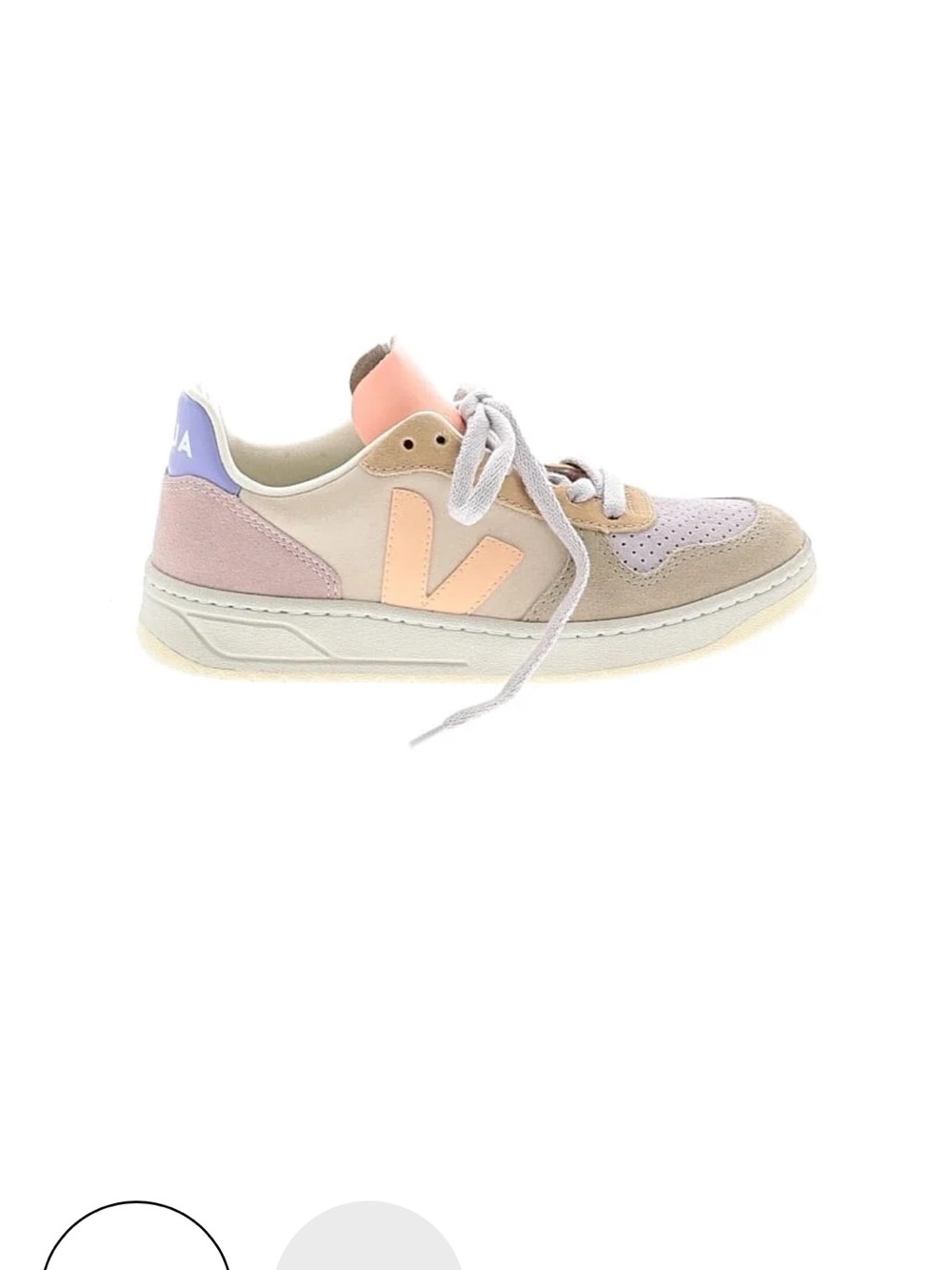Veja Low-Top Sneakers in Pastel Pink, Peach & Lavender